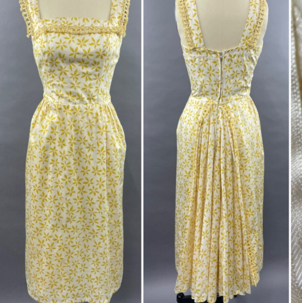 Rare 1950's Designer Tina Leser Floral Dress